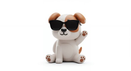 Naklejka premium Cartoon dog character wearing sunglasses