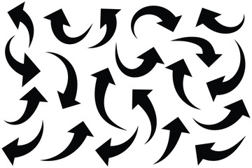 Curved arrow icons. curved arrows set. arrow symbol collection. 