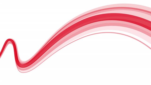 Red Curve Rays Effect Animation. red rays animation featuring smooth curved lines. for patriotic themes, health campaigns, product intros, transitions, or minimalist motion background