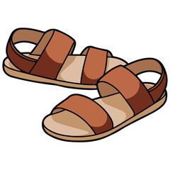 Beach sandal flip flop vector isolated white