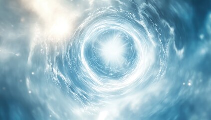 Whirlpool of light, swirling clouds, celestial vortex