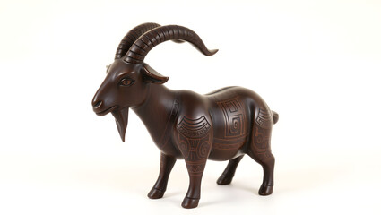  Tribal Wooden Goat Totem.