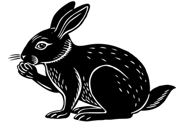 black rabbit vector illustration