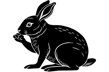 black rabbit vector illustration