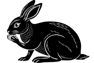 black rabbit vector illustration