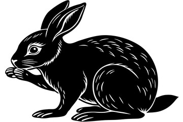 black rabbit vector illustration