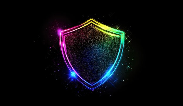 Rainbow shield, glowing particles