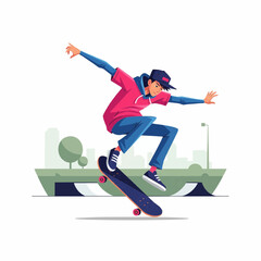 Obraz premium man jumping on a skateboard