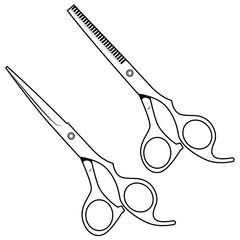 barber scissors vector illustration on white background. Hair scissors icon 