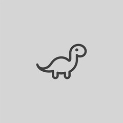 Dinosaur logo in minimalist and smooth line art design.