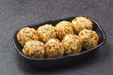 Korean rice balls or Jumeokbap (주먹밥) are a quick and easy snack or lunch made with leftover rice and various fillings that are shaped into a ball
