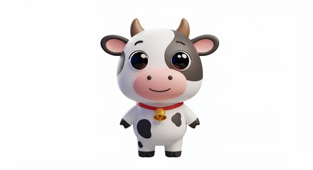 Naklejka premium Cute cartoon cow illustration