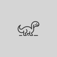 Dinosaur logo in minimalist and smooth line art design.