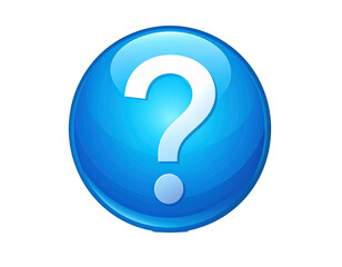 Blue Question Mark Emoji &ndash; Confused Reaction &ndash; Transparent Background PNG Isolated