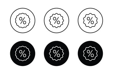 Discount percent tag icon set vector	