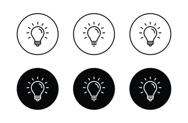 light bulb icon set. Idea symbol vector