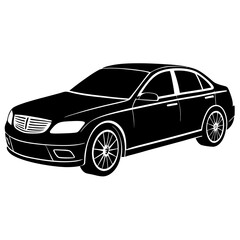 Black sports car  with white background.