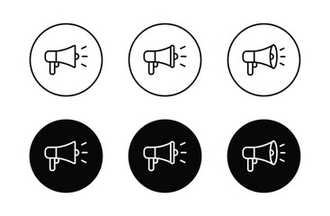 Megaphone icon set. Loudspeaker Symbol vector