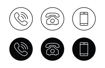 Telephone icon vector set. Phone icon set vector	