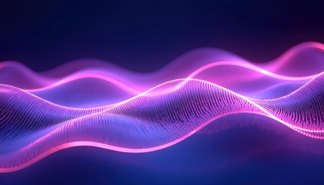 Abstract electric wave lines in dark blue and purple