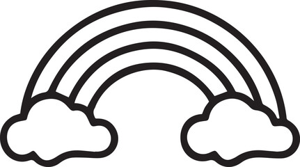 Fototapeta premium rainbow line art silhouette vector, rainbow line art icon, logo rainbow line art