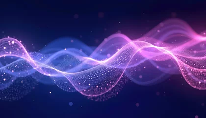 Fotobehang Abstract electric wave lines in dark blue and purple © Brahim