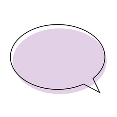 Fototapeta premium シンプルな紫色の楕円形の吹き出し