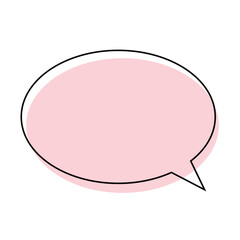 Fototapeta premium シンプルなピンク色の楕円形の吹き出し