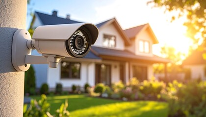 Security camera overlooking suburban house.