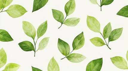 Fototapeta premium A watercolor illustration of a green leafy plant with a white background.