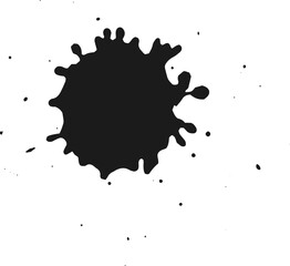 Isolated Black Ink Blot Graphic