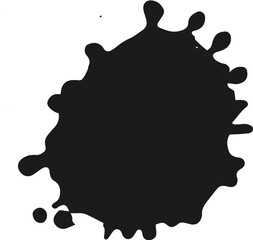 Isolated Black Ink Blot Graphic