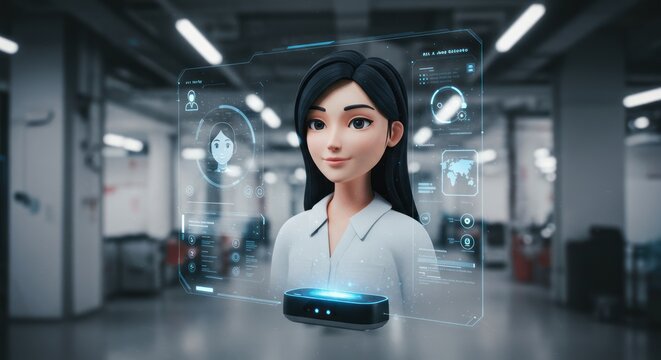 Female Virtual Assistant Using Augmented Reality Interface in Modern Office