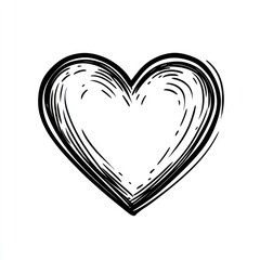 Hand-drawn heart shape, outlined with textured, flowing lines