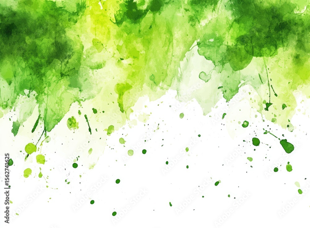 Aufkleber abstract watercolor background with vibrant green and yellow hues. watercolor splashes and stains cr