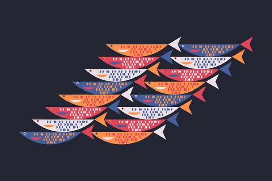 School of geometric fish