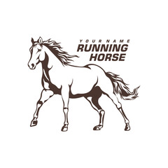Running Horse logo design vector. Silhouette Horse Template Illustration. Icon Symbol