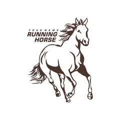 Running Horse logo design vector. Silhouette Horse Template Illustration. Icon Symbol