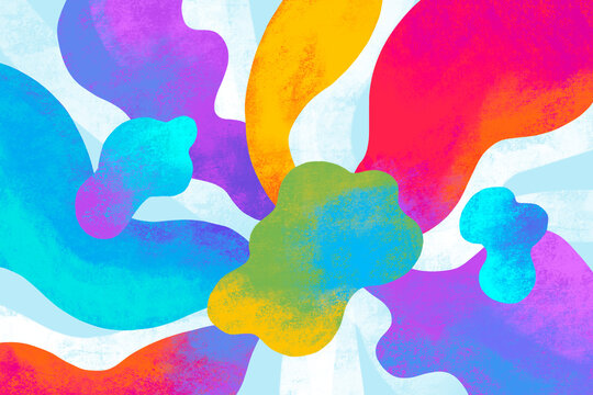 Colorful abstract vibrant shapes 