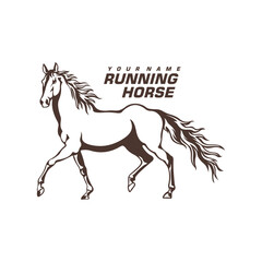 Running Horse logo design vector. Silhouette Horse Template Illustration. Icon Symbol