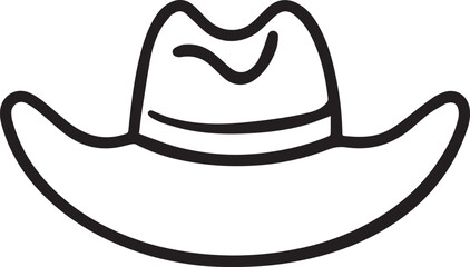 cowboy hat line art logo, cowboy hat line art silhouette vector icon