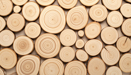 Natural Tree Cross-Section with Annual Growth Rings Texture for Background or Design Use