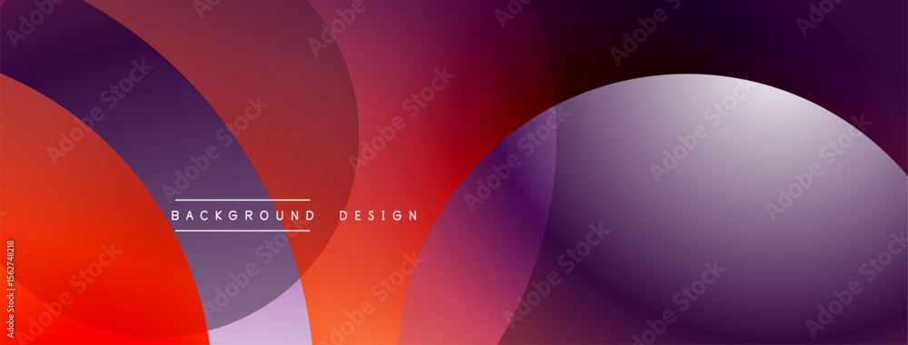Aufkleber Abstract colorful shapes overlap. Gradient shades create modern design. Text reads background design. Smooth transitions, vibrant hues.