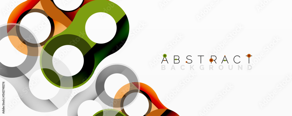 Poster modern graphic design. overlapping circles create dynamic visual effect. bright colors, clean lines,