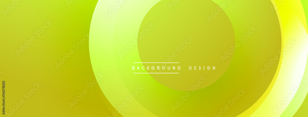 Poster Bright yellow background features layered circular shapes. Gradient effect creates depth, modern aesthetic. Text reads background design.