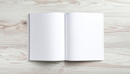 Top View of Open Magazine Mockup Showing Article Layout for Design Presentation