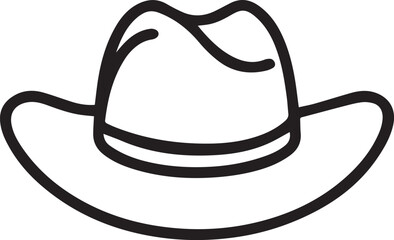 cowboy hat line art logo, cowboy hat line art silhouette vector icon