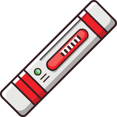 Positive COVID-19 test strip with double red lines, diagnostic result icon, isolated on white background