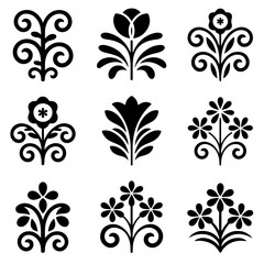 Floral Scroll Ornament Icons