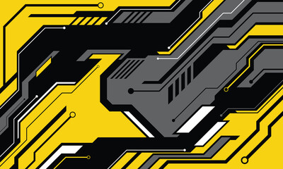 Abstract yellow circuit board futuristic technology background